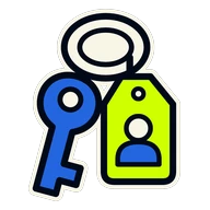 A key ring with an owner's tag