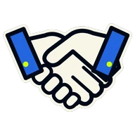 Two hands clasped in a handshake