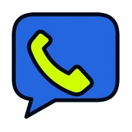 A phone receiver inside a message bubble