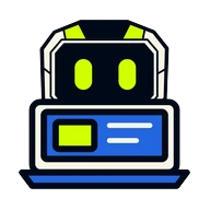 The HagoDigital robot working at a laptop