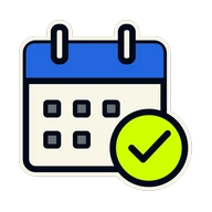 A calendar with an approval tick
