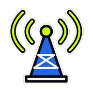 A broadcast aerial sending signal